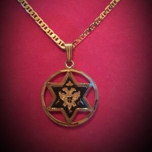 Messianic Star Of David from Israel Rare Gold on Vintage Style Chain